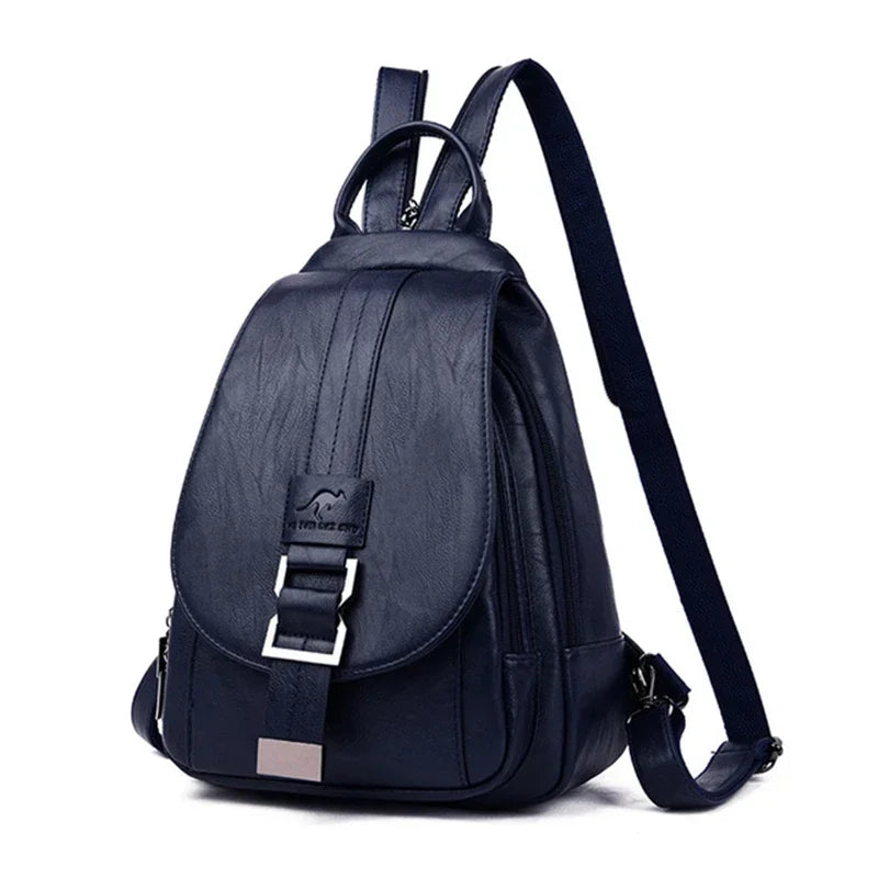 VANDERWAH Damen Leder-Rucksack – Multifunktionaler Casual Backpack aus PU mit Regenschutz für Schule, Reise & Alltag