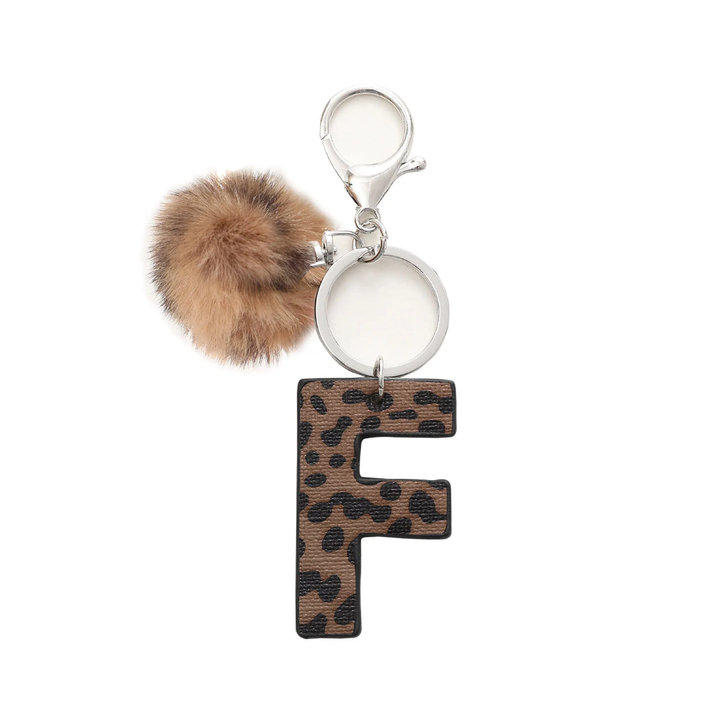 Modischer Leoparden Alphabet Schlüsselanhänger aus Kunstleder – Exquiser Buchstaben-Keyring as Handtaschen-Charm &amp; Geschenk 