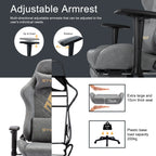 SYMINO Vintage Gaming Chair aus PU-Leder – Ergonomischer Drehstuhl mit Armlehnen & Rollen für Büro, Homeoffice & Gaming