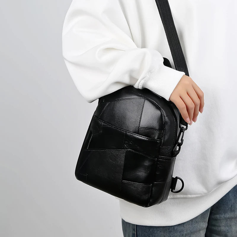 Leichter Softleder Rucksack Unisex – Modischer PU-Rucksack mit großem Volumen für Schule, Reise & Alltag