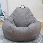 Lazy Sofa Bean Bag Bezug aus Leinenstoff – Sitzsack- &amp; Lounger-Hülle ohne Füllung für Wohnzimmer, Tatami &amp; Lounge 