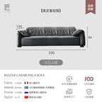 Luxuriöses Designer Ledersofa im italienischen Minimalismus – Grand canapé-lit moderne avec chaise longue, style scandinave, configuration individuelle