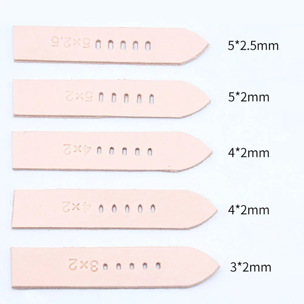 Ovaler Leder Lochstanzer für Uhrenarmbänder – Edelstahl Stichstanze mit 5 Zinken & Wechselkopf für präzise Lederarbeiten