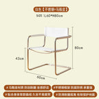 Bauhaus Esszimmerstuhl aus Edelstahl &amp; Sattelleder – Platzsparender Designerstuhl mit Armlehnen für Wohnzimmer &amp; Essbereich