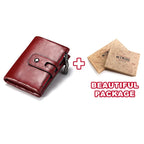 HUMERPAUL Retro Herren Geldbörse – RFID Leder Kurzportemonnaie mit Reißverschluss, Münzfach & Kartenfächern