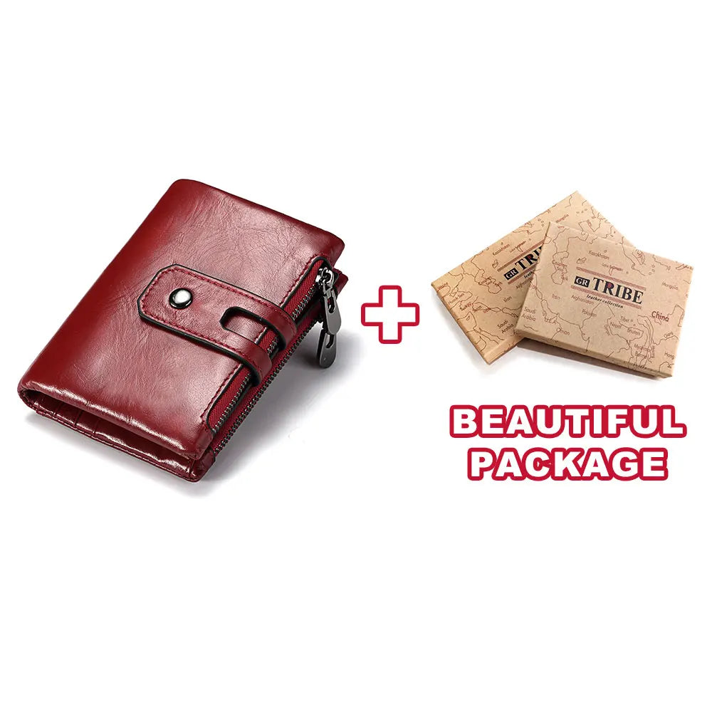 HUMERPAUL Retro Herren Geldbörse – RFID Leder Kurzportemonnaie mit Reißverschluss, Münzfach & Kartenfächern