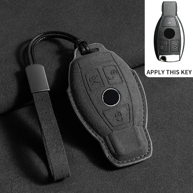 Wildleder Autoschlüssel Hülle für Mercedes-Benz – Edles Key Case Cover für E-Klasse W213/W205, CLA & AMG Modelle (2018–2020)