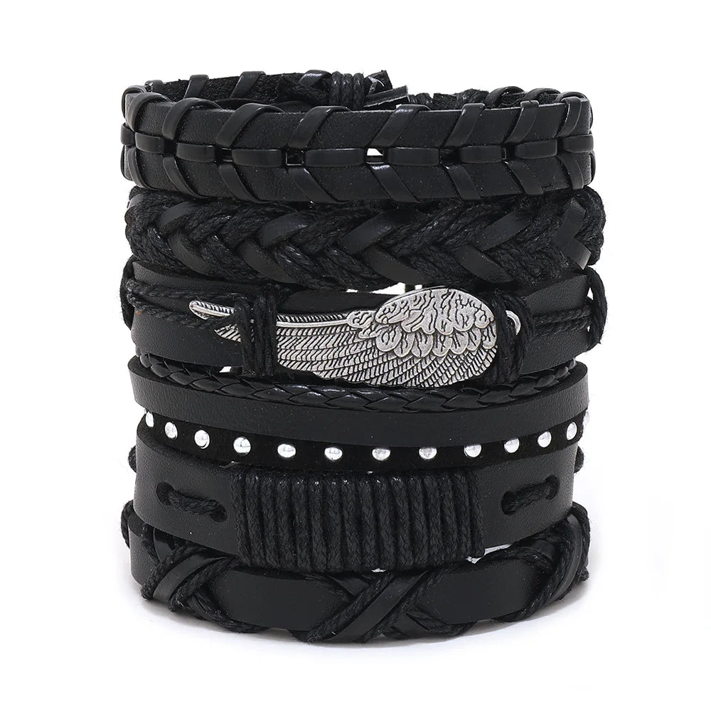 Viking Lederarmband mit Totenkopf – Verstellbares Herren- & Unisex Armband im Neo-Gothic Stil, Geflochtenes Lederarmband