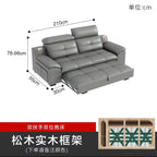 Modernes italienisches Leder Sofa mit Stauraum & elektrischer Funktion – Platzsparendes Kombinationssofa für kleine Wohnungen, elektrisch verstellbar