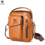 BULLCAPTAIN Herren Leder Messenger Bag – Casual Business Schultertasche für Smartphone & Essentials
