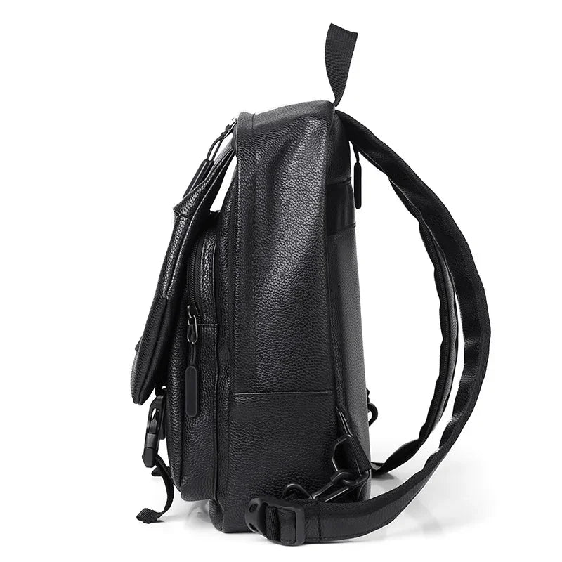 YUESKANGAROO Mini Herren Rucksack aus PU-Leder – Kompakter Fashion Rucksack & Chest Bag für Alltag & Reise