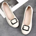 feerldi Damen Flats – Slip-On Loafers en PU-Leder, bequeme Mokassins, runde Zehen, Grande taille 41-42 