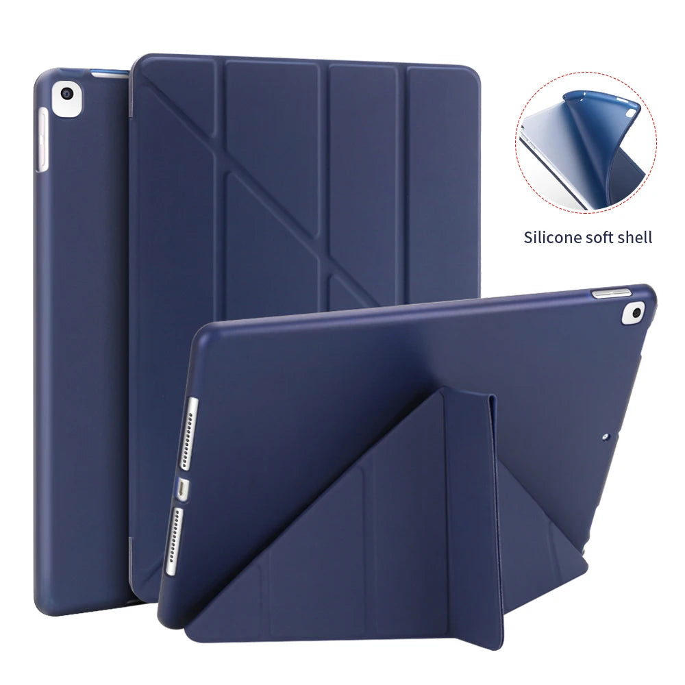 Premium Leder iPad Hülle mit Silikon-Backcover – Slim Smart Case mit Auto Wake/Sleep & Standfunktion für iPad 9.7–10.9 Zoll