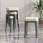 Bunte PU-Esshocker mit dicker Polsterung – Stapelbarer Designer-Sitzhocker für Restaurant, Küche &amp; kleine Räume 