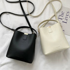 STACEYO Sac à main en cuir PU pour femme – Sac fourre-tout décontracté et sac à bandoulière, petit sac seau pour femme, noir 