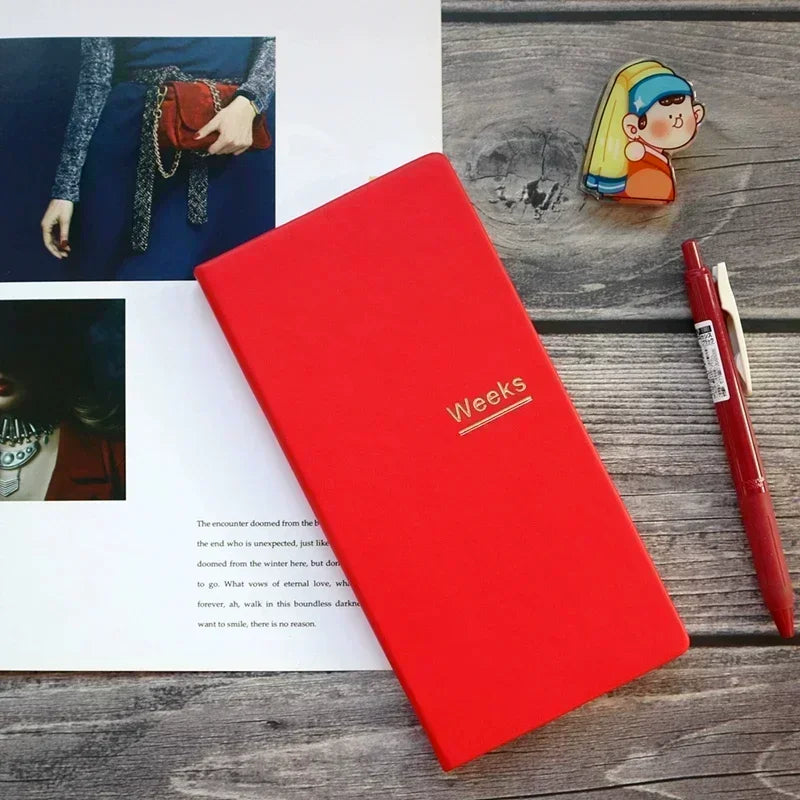 Elegantes Wochenplaner Notizbuch aus PU-Leder – Perfekt für Arbeit, Studium & Zeitmanagement