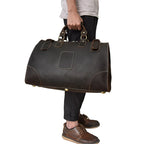 WANTING Crazy Horse Leder Reisetasche für Herren – Große Business & Weekend Duffel aus echtem Rindsleder mit Laptopfach