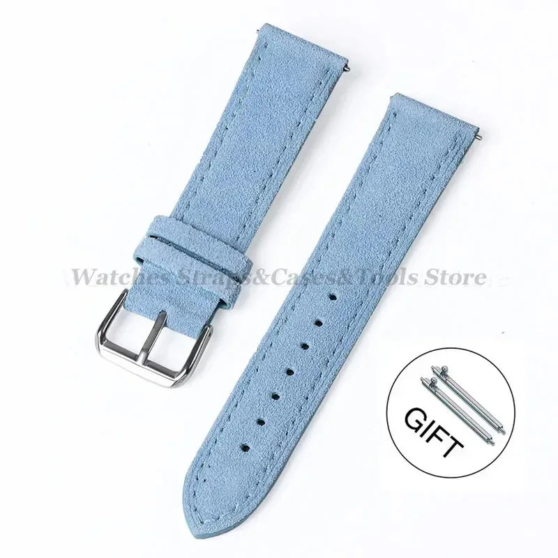 Vintage Uhrenarmband aus echtem Wildleder – Handgenähtes Suede Leder Watchband 18–24 mm für Seiko, Huawei & klassische Armbanduhren