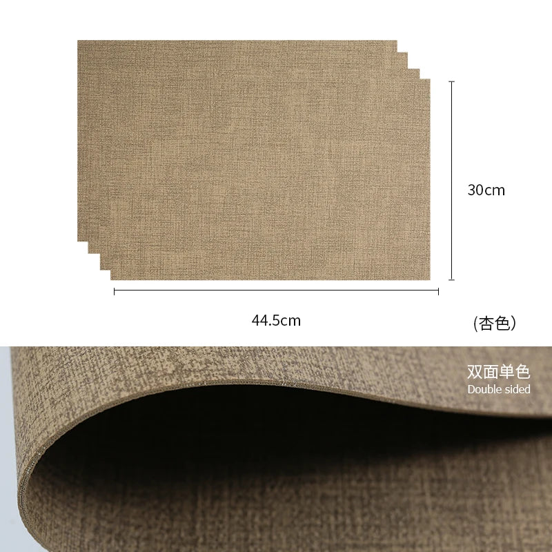 Tabletex Luxuriöse PVC-Kunstleder Tischsets in Weiß – Stoffoptik, wasserdicht & pflegeleicht im japanischen Stil (4er Set)