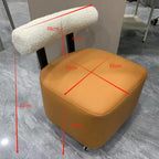 Kleiner Lederhocker mit Rückenlehne & Rollen – Stilvoller Ottoman & Fußhocker für Wohnzimmer, Schlafzimmer & Büro