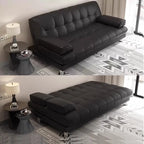 Klappbares Leder Schlafsofa – Modernes 2-in-1 Sofa & Bett für kleine Wohnungen, multifunktionales Wohn- und Bürosofa