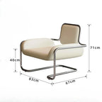 Nordischer Metall-Armlehnenstuhl mit Rückenlehne – Silla de salón individual de lujo de Leder &amp; Edelstahl, comodidad moderna 