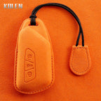 Premium Leder Autoschlüssel Etui für VW Golf 8 (MK8), ID.4, ID.6 – Passend für Skoda Octavia A8, Seat Leon FR MK4 & Cupra