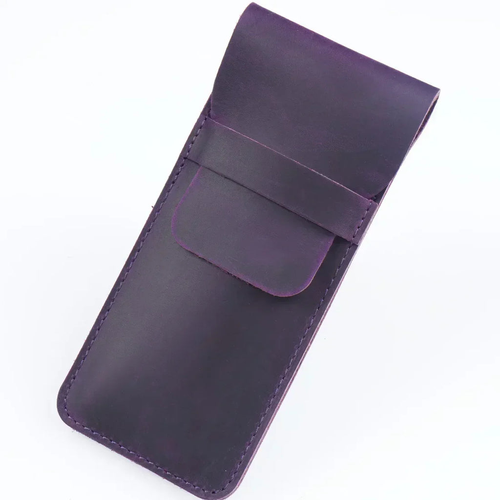 Handgefertigte Stiftemappe aus echtem Rindsleder – Vintage Füllfederhalter-Etui im ​​Crazy-Horse-Stil für Reisen &amp; Journaling 