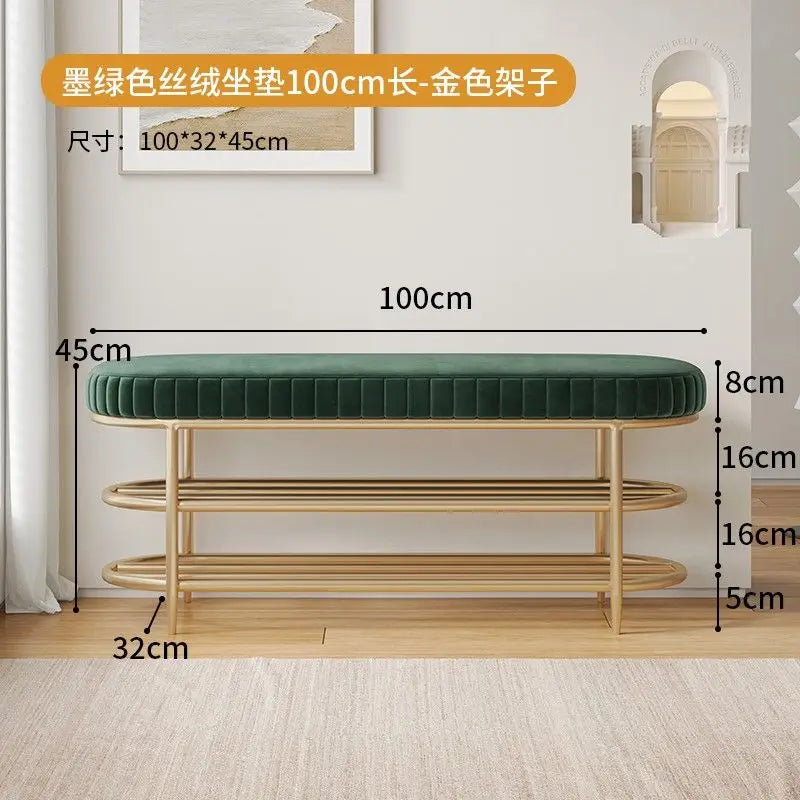 Cremefarbener Schuhhocker & Ottoman aus PU-Leder – Weiche Sitzbank für Flur, Wohnzimmer & Schlafzimmer im modernen Morocco-Stil