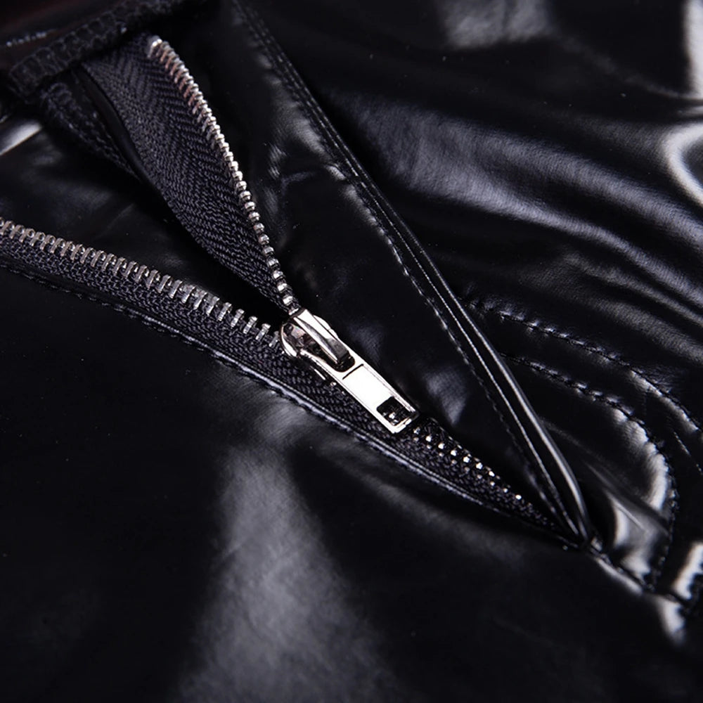 Damen Faux Leder Leggings High Waist – Figurformend, elastisch & vielseitig für Sport, Yoga und Alltag