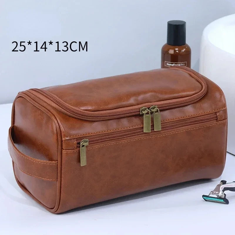 Vêtements en cuir pour hommes et femmes – Kit de voyage en cuir PU avec sac à cosmétiques pour la fête de l'eau