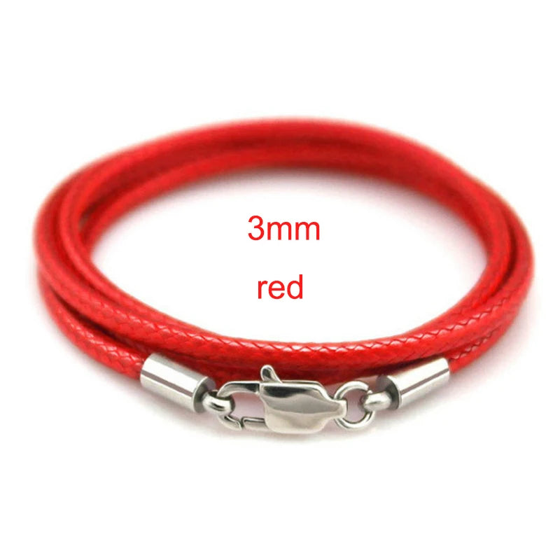 Gewachste Lederkordel Halskette mit Edelstahl-Karabiner – Robuste Seilkette für Anhänger, Unisex Snake Collar 40–70 cm