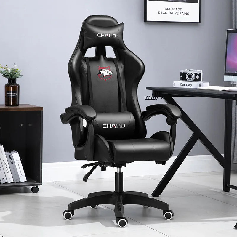 Gaming Chair 2025 aus PU-Leder – Ergonomischer Drehstuhl mit hoher Rückenlehne, Liftfunktion & Rollen für Schlafzimmer, Büro & Gaming Setup