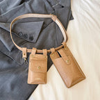 LXHYSJ Damen 2-in-1 Bauchtasche – Leder Crossbody & Chest Bag, Designer Mini Fanny Pack für Frauen 2024