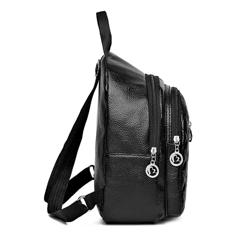 Korean Style Unisex PU Leder Rucksack – Trendiger Softback Rucksack mit großem Stauraum für Alltag, Schule & Reisen