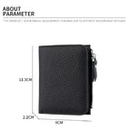 Genuine Leather Damen RFID Geldbörse – Kleine Bifold Kurzbörse mit Reißverschluss-Münzfach & Mehrfachkartenhalter