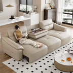 Leder Schlafsofa 2025 – Intelligentes elektrisches Sofa Bett für kleine Wohnungen, multifunktionales Faltsofa im Light-Luxury Design