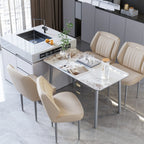 2er Set Hochwertige Esszimmerstühle aus Kunstleder – Moderne, Armlehnenlose Designer-Stühle für Küche, Wohnzimmer & Restaurant