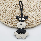 Kreativer Schnauzer Schlüsselanhänger aus PU-Leder – Niedlicher Hunde-Keychain mit Karabiner & Metallring als Taschen- und Autoanhänger Geschenkidee