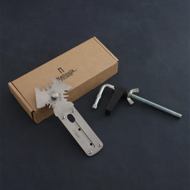 Handgemachtes Leder Werkzeugset für Reißverschluss-Montage – Edelstahl Tool für präzise Zipper-Ecken | DIY Starter Set