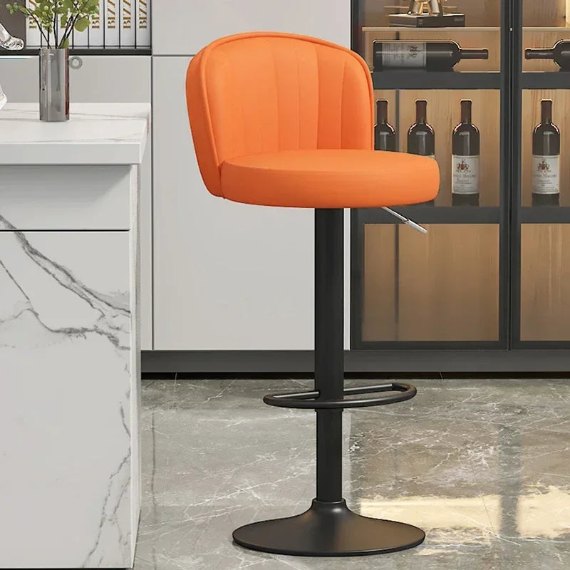 Drehbarer Nordic Barstuhl aus PU-Leder – Höhenverstellbarer moderner Barhocker im italienischen Design für Küche, Bar & Theke