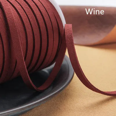 Flaches geflochtenes Kunstveloursband 5 mm – 5 Yards Faux Suede Kordel für Schmuck, Armbänder & DIY Handarbeit