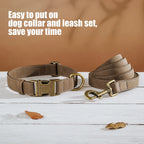 Verstellbares Hunde-Halsband & Leinen-Set aus PU-Leder – Weiches, langlebiges Hundehalsband mit Leine für kleine, mittlere & große Hunde