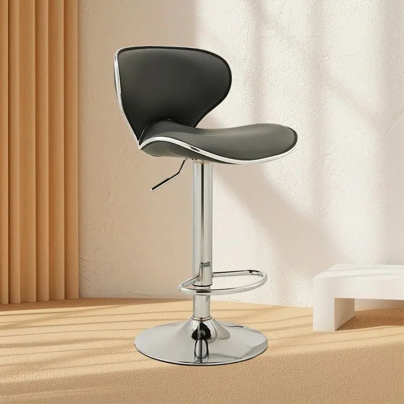 DUTRIEUX Designer Barhocker aus Leder – Höhenverstellbarer 360° Drehstuhl im modernen Look für Küche, Make-up & Wohnbereich