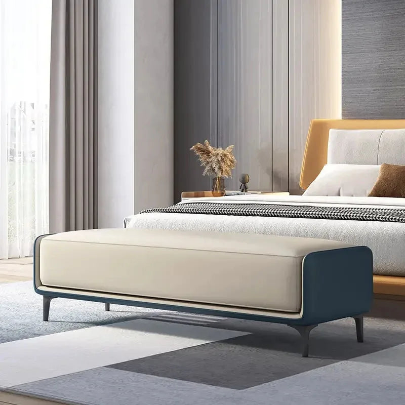 Luxuriöser Leder Sitzhocker & Bettbank im italienischen Stil – Moderne Ottoman Bench für Schlafzimmer, Wohnzimmer & Ankleide (120 cm)