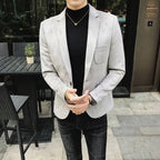 Herren Vintage Wildleder-Blazer im Slim Fit – Smart-Casual Sakko in Lederoptik für Business, Hochzeit & Streetwear