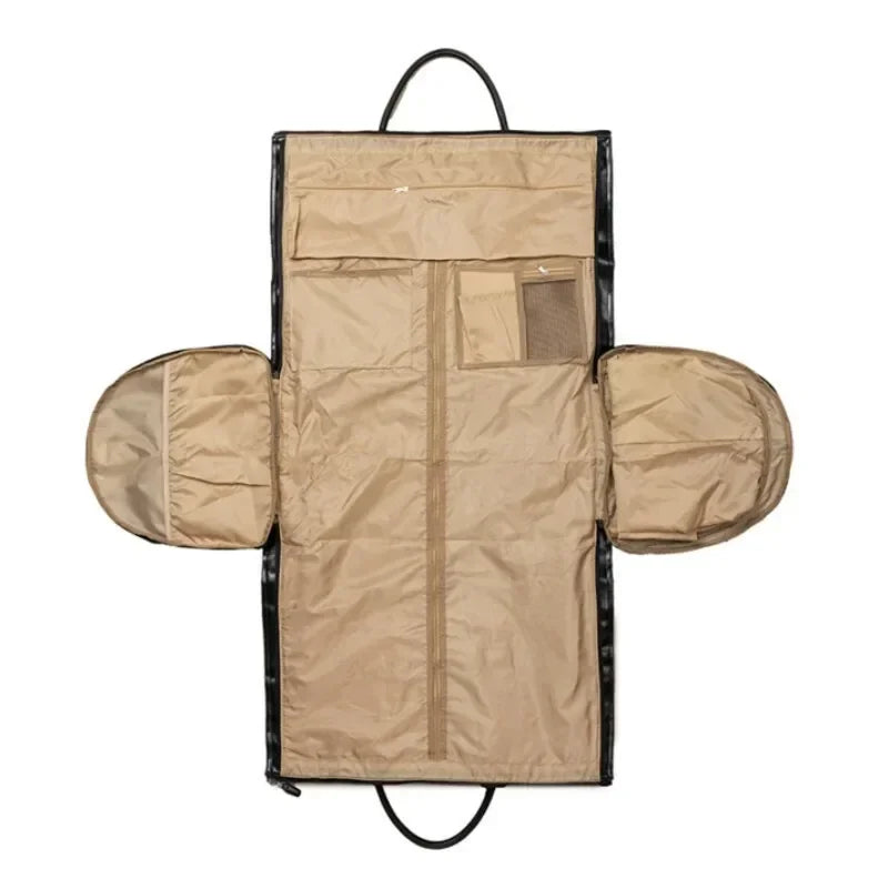 2025 Herren Business Reiseanzugtasche aus PU-Leder – Wasserdichte 2-in-1 Garment & Duffle Bag, große Handgepäck Reisetasche für Kleidung