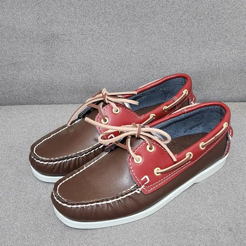 Handgefertigte Herren Bootsschuhe aus echtem Rindsleder – Klassische Leder Mokassins & Casual Loafer für Alltag und Freizeit