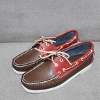 Handgefertigte Herren Bootsschuhe aus echtem Rindsleder – Klassische Leder Mokassins & Casual Loafer für Alltag und Freizeit