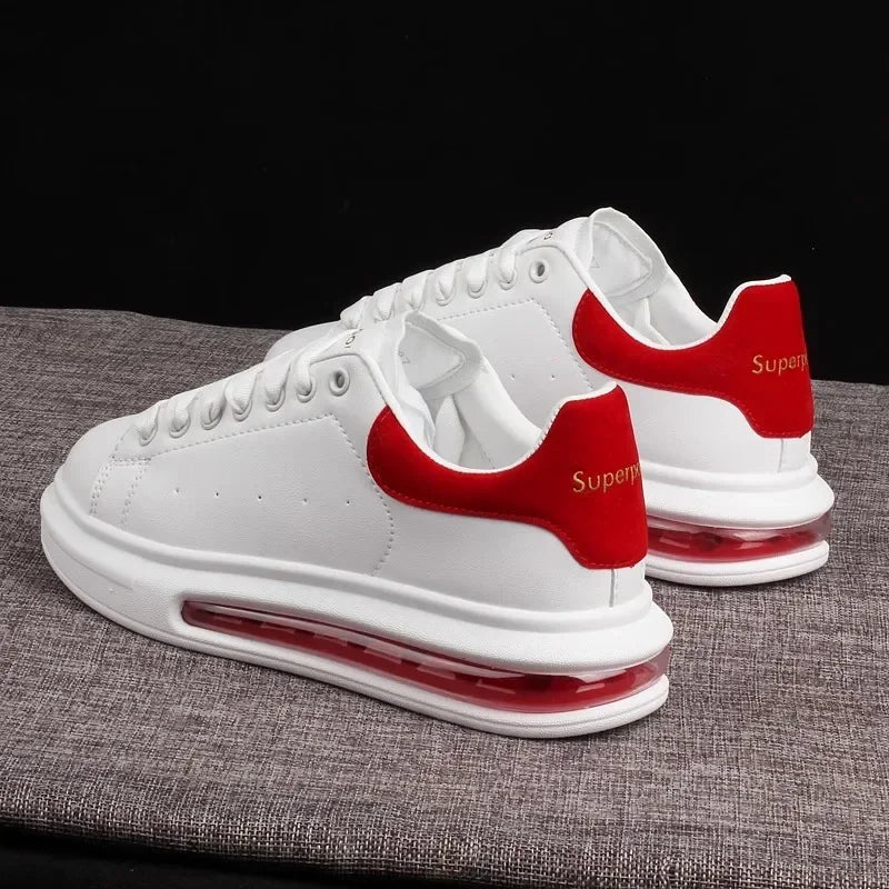 HUISONG Herren Sneakers – Designer Casual Schuhe aus Leder, Plattform-Sneaker, modisch & komfortabel für Alltag und Walking